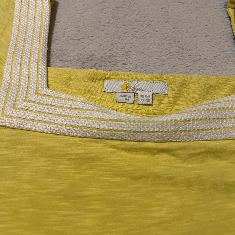 Boden Embroidered Trim Jersey Tunic or Swimsuit / Beach / Pool Cover-Up, Size 12 - Picture 4 of 13